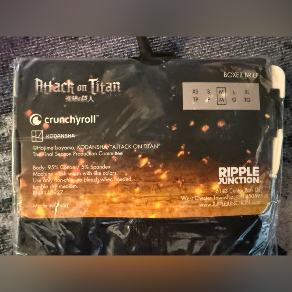 Ripple Junction Attack on Titan Black Boxer Briefs - Picture 3 of 3